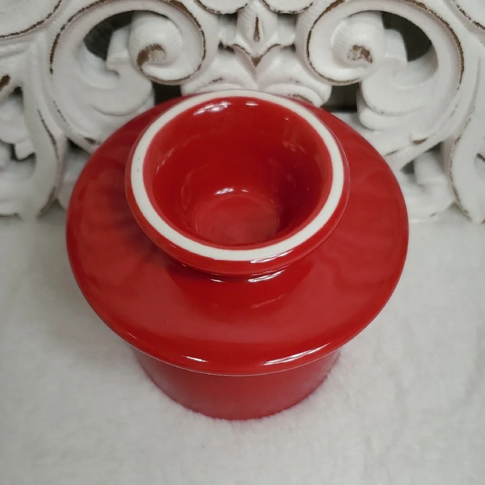 Butter Bell Red Ceramic Butter Crock